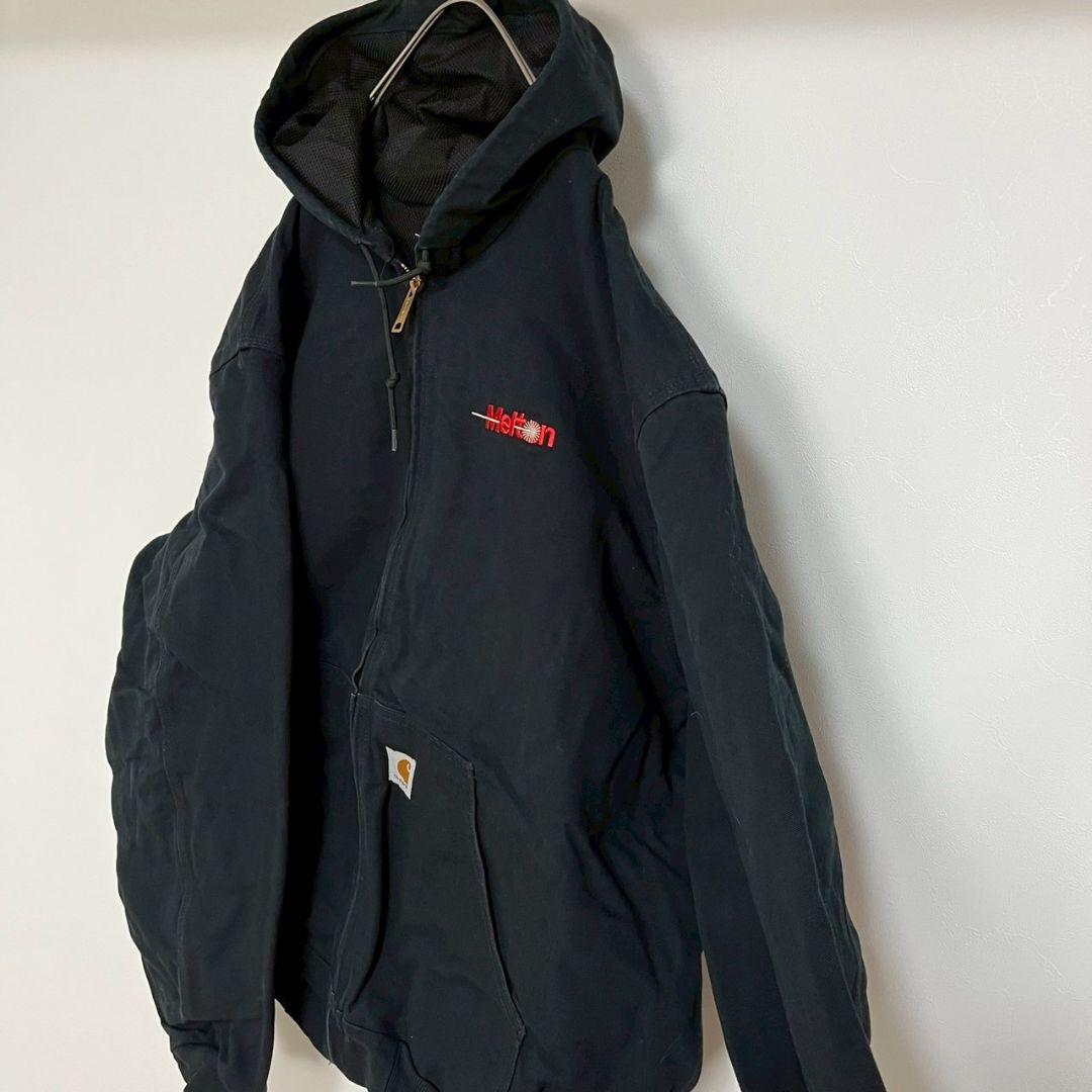 YBF25【USA製】Carhartt　アクティブジャケット【メンズ2XLT】黒