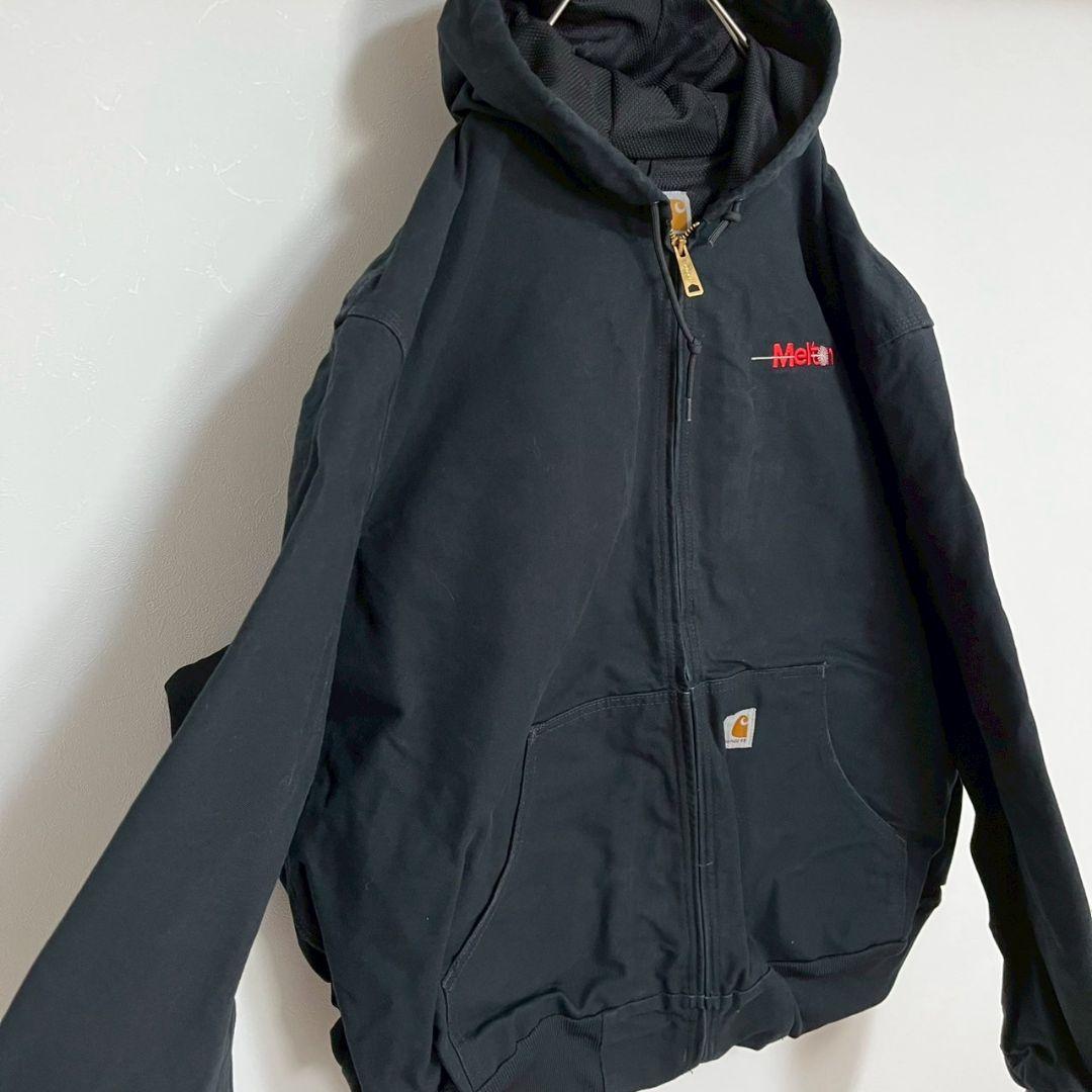 YBF25【USA製】Carhartt　アクティブジャケット【メンズ2XLT】黒