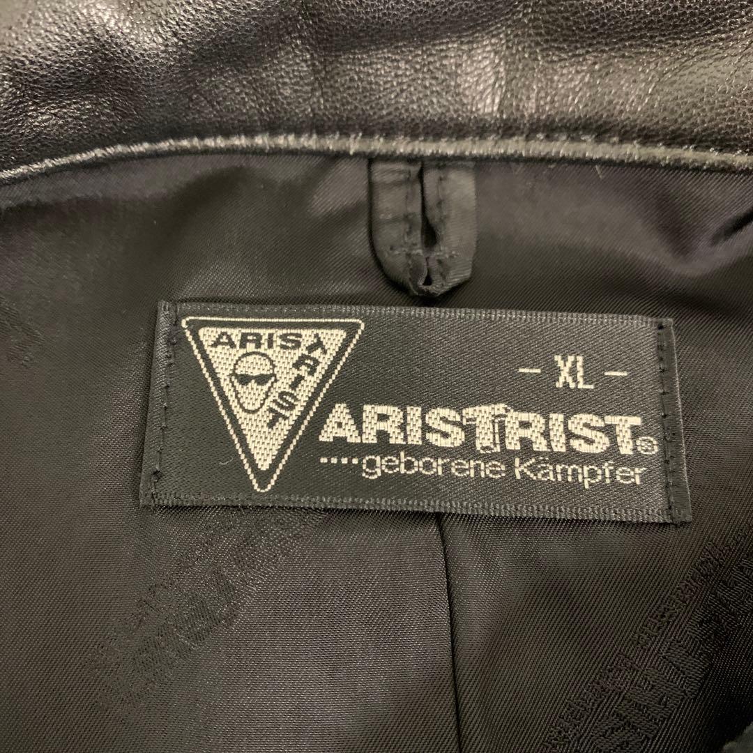 〇ARISTRIST アリストトリスト ロゴ レザー ブルゾン ブラック