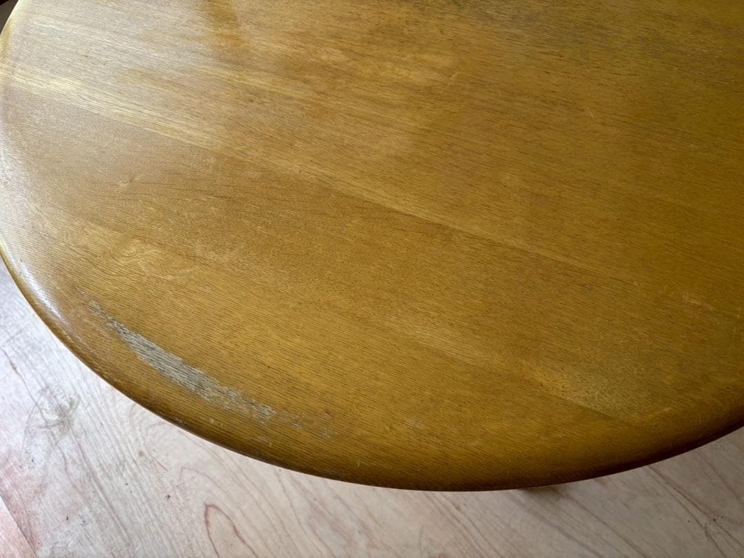 ②飛騨産業　キツツキ　円形テーブル　ダイニングテーブル　ヴィンテージ　インテリア