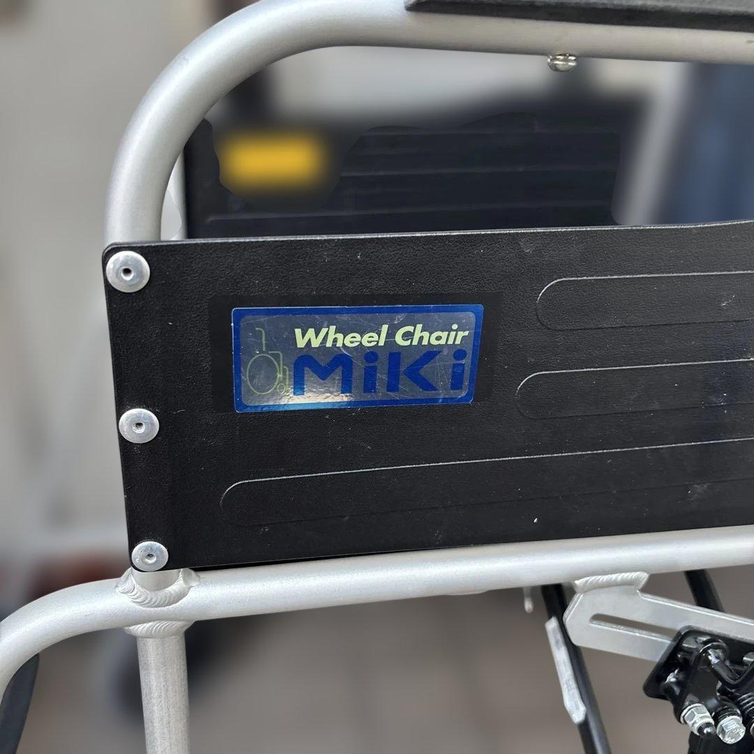 折りたたみ式 ネイビー 介助用車椅子wheel chair MIKIブレーキ付き
