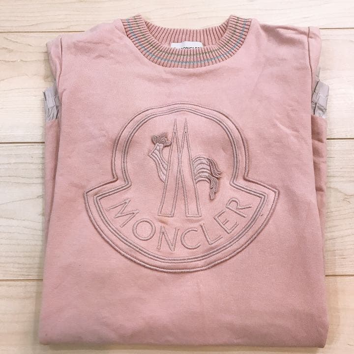 モンクレール　キッズ　ワンピース　ピンク　ビックロゴ　140 MONCLER