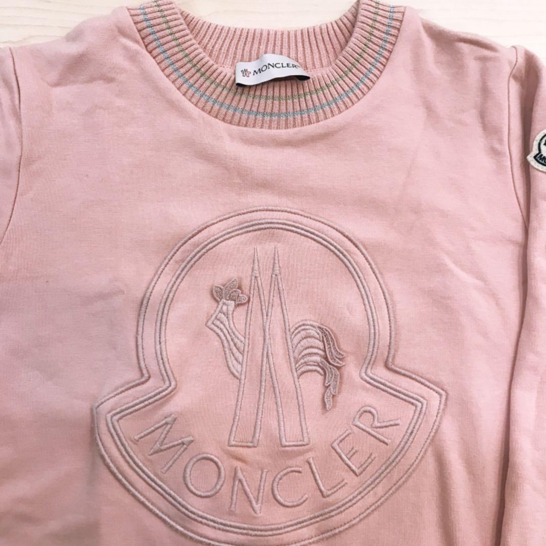 モンクレール　キッズ　ワンピース　ピンク　ビックロゴ　140 MONCLER