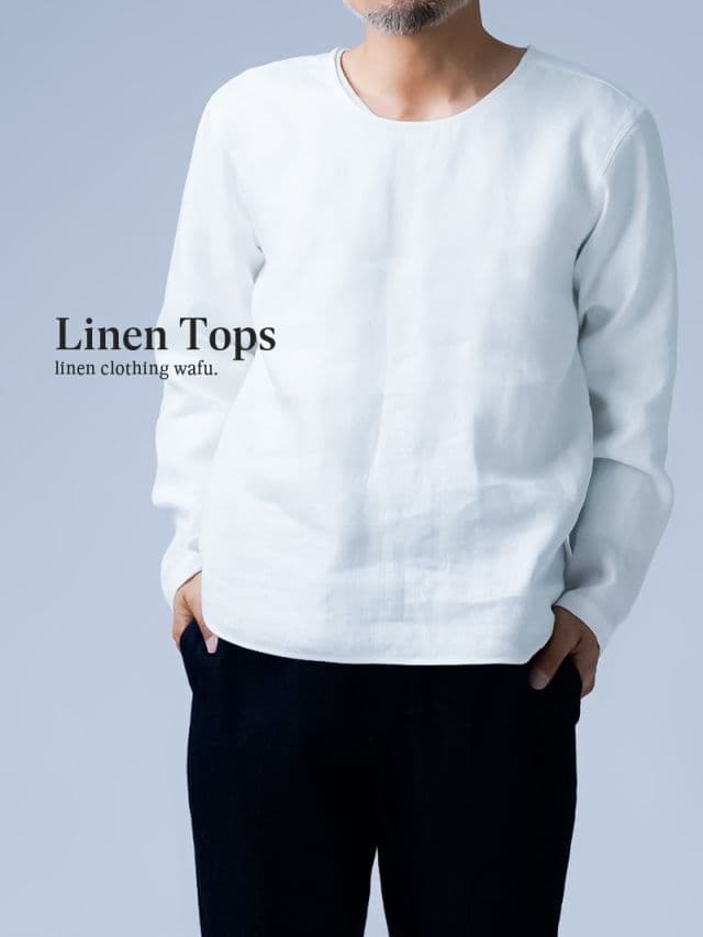 wafu【プレミアム】ずっと定番にしたくなるトップス リネンシャツ ホワイト白