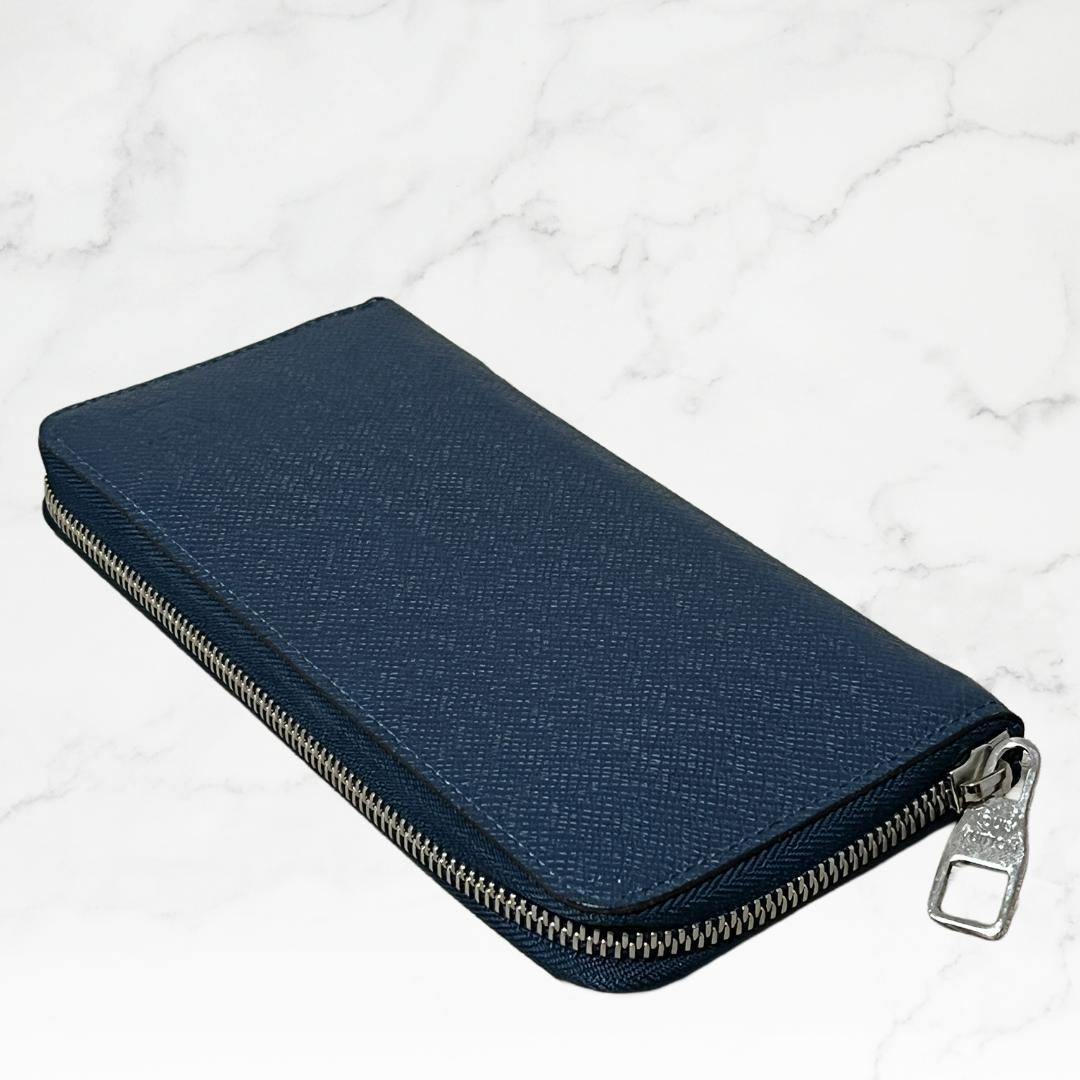 美品 LOUIS VUITTON ヴェルティカル 長財布 タイガ ネイビー