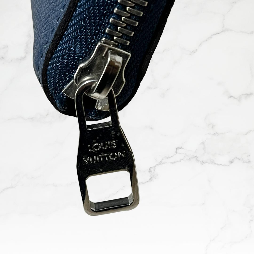 美品 LOUIS VUITTON ヴェルティカル 長財布 タイガ ネイビー