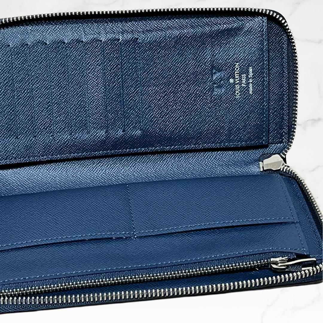 美品 LOUIS VUITTON ヴェルティカル 長財布 タイガ ネイビー