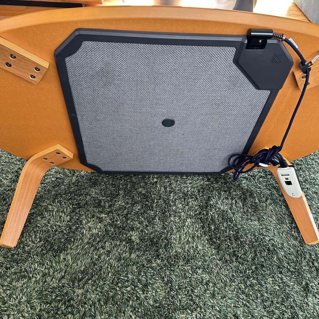 無印こたつ　テーブル　楕円形　布団付き　フラットヒーター　リモコン　脚取り外し可