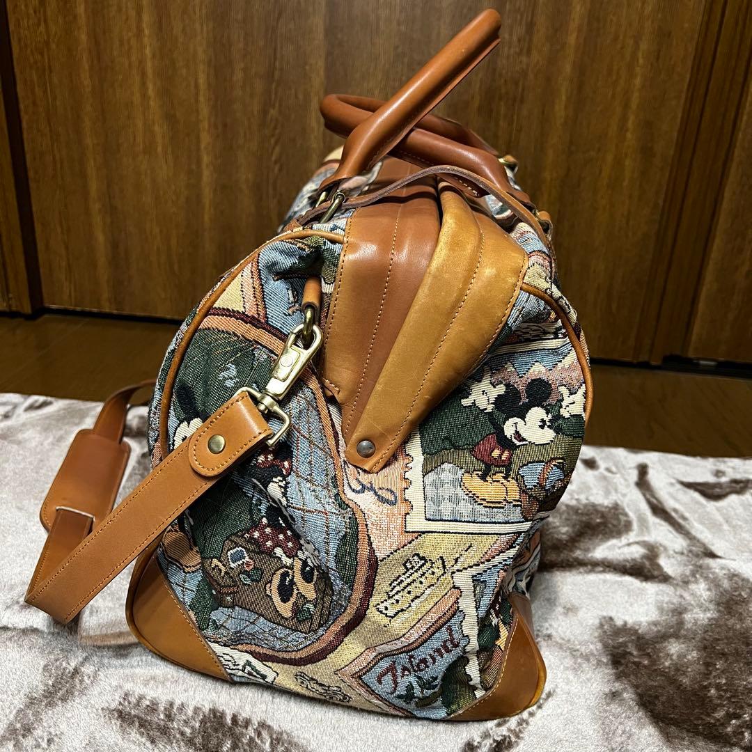 【レア】ディズニー　レトロミッキー　ゴブラン織りボストンバック