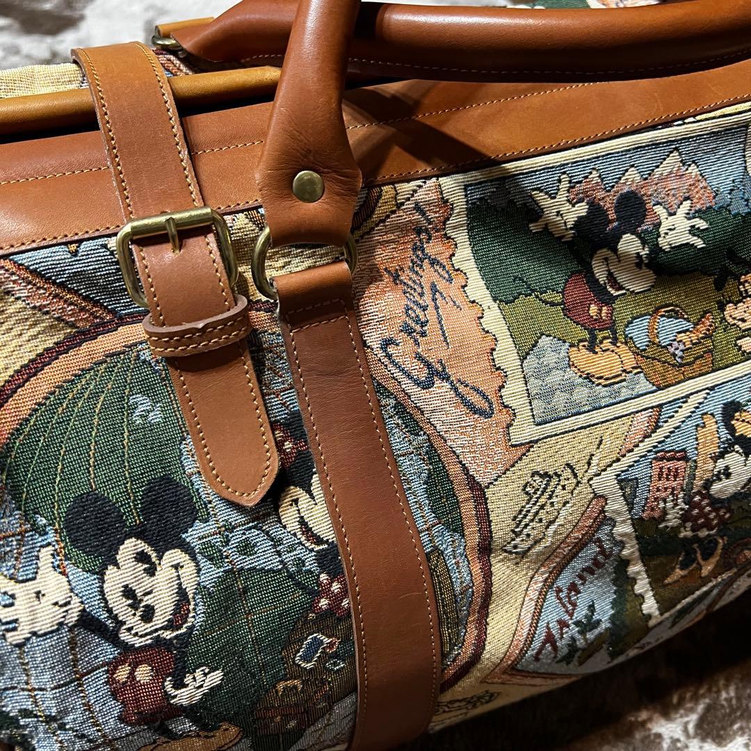 【レア】ディズニー　レトロミッキー　ゴブラン織りボストンバック