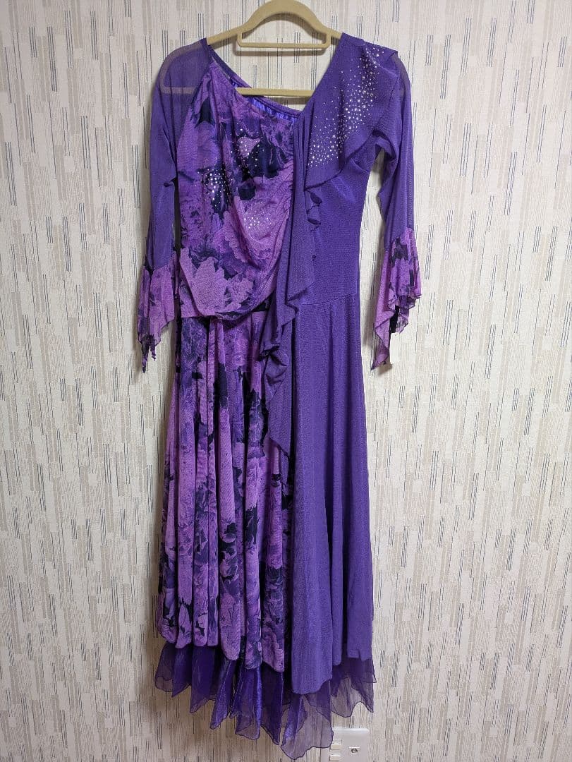 『社交ダンスドレス パープル』