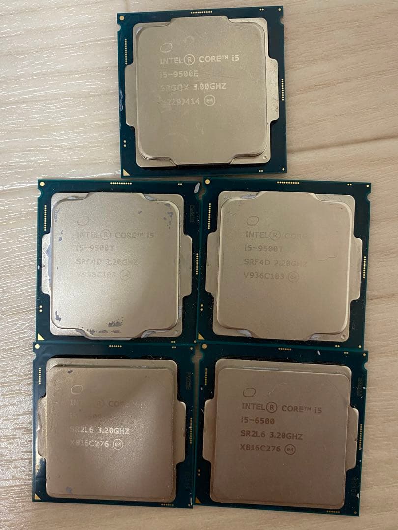 CPU-i5/9500E/1枚-i 5/9500T/2枚-i5-6500/2枚