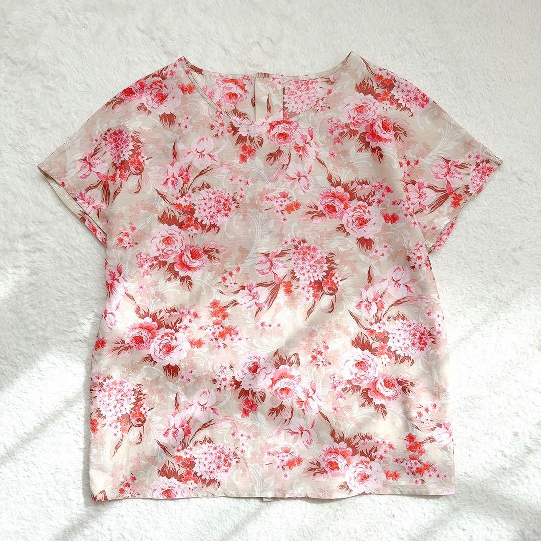 【 Christian Dior 】 半袖ブラウス 花柄 ハイブランド M