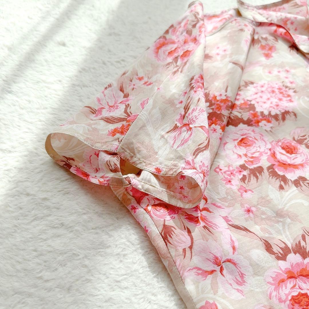 【 Christian Dior 】 半袖ブラウス 花柄 ハイブランド M