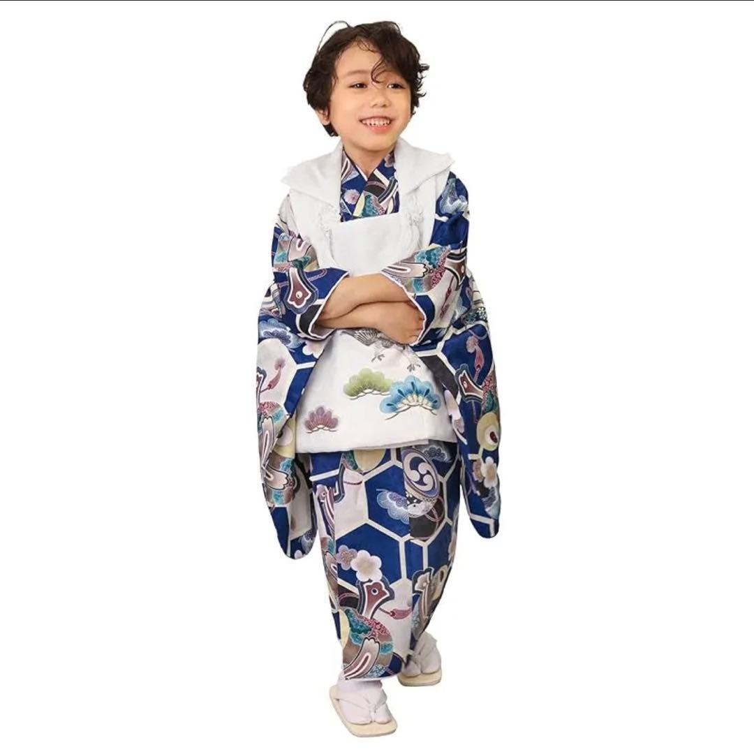 新品　七五三　男の子　男児　被布　3歳　青色　ブルー
