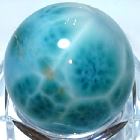 高品質ラリマー　スフィア　大玉22.3mm サッカーボール模様　極上海面模様