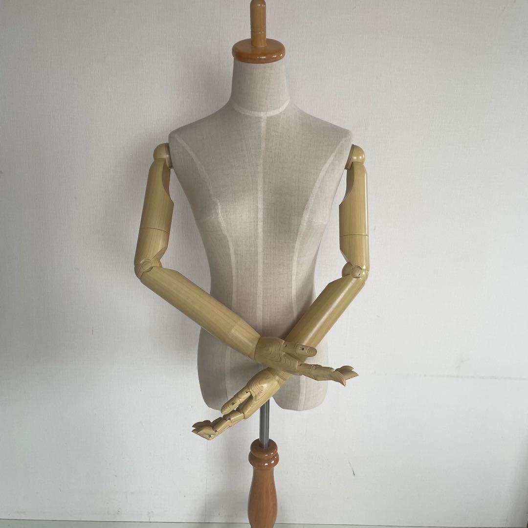 美品✨腕付き レディース トルソー 麻 猫脚パンツ可能　女性 アーム付きトルソー