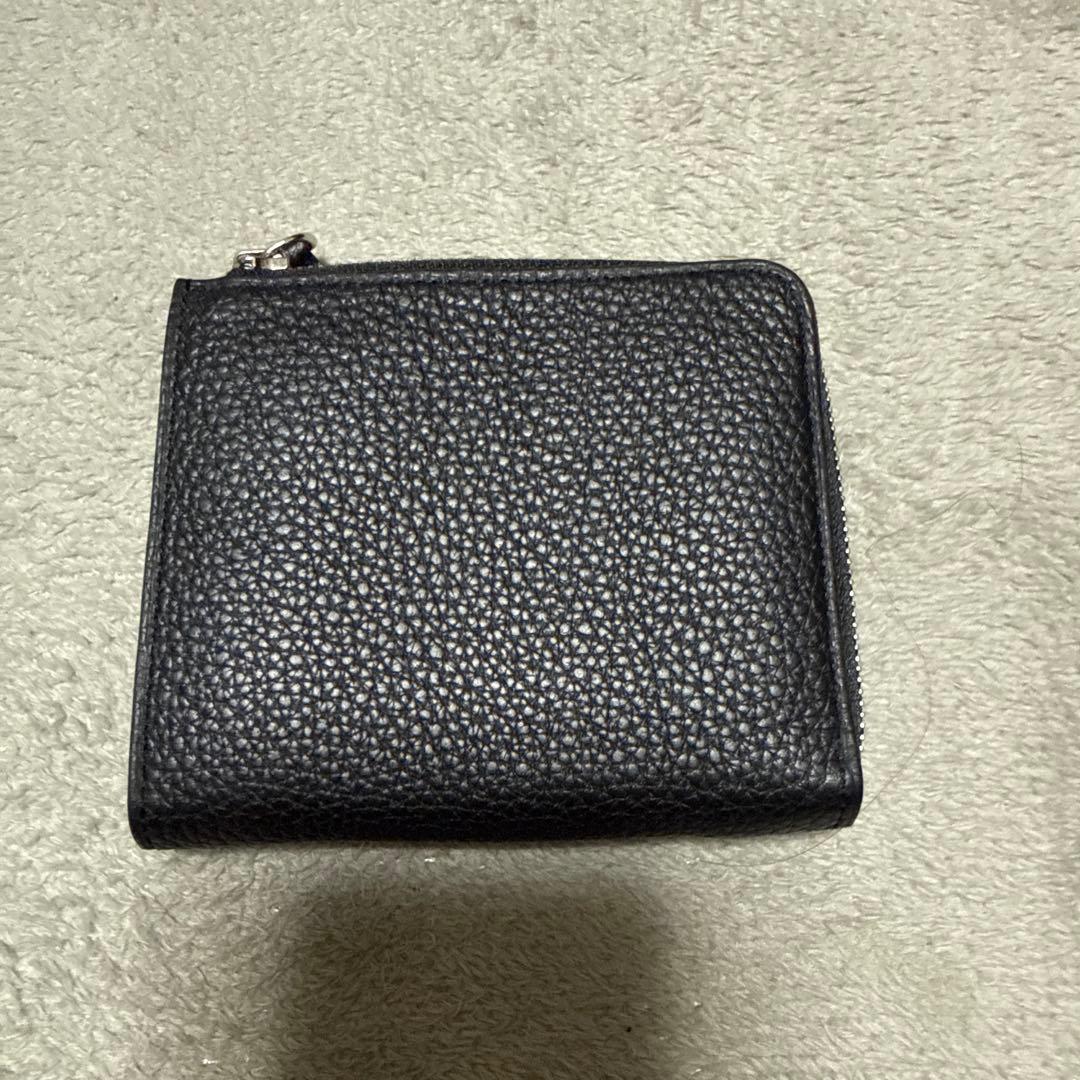 GANZO フレンチカーフ Lファスナー二つ折り財布 ブラック