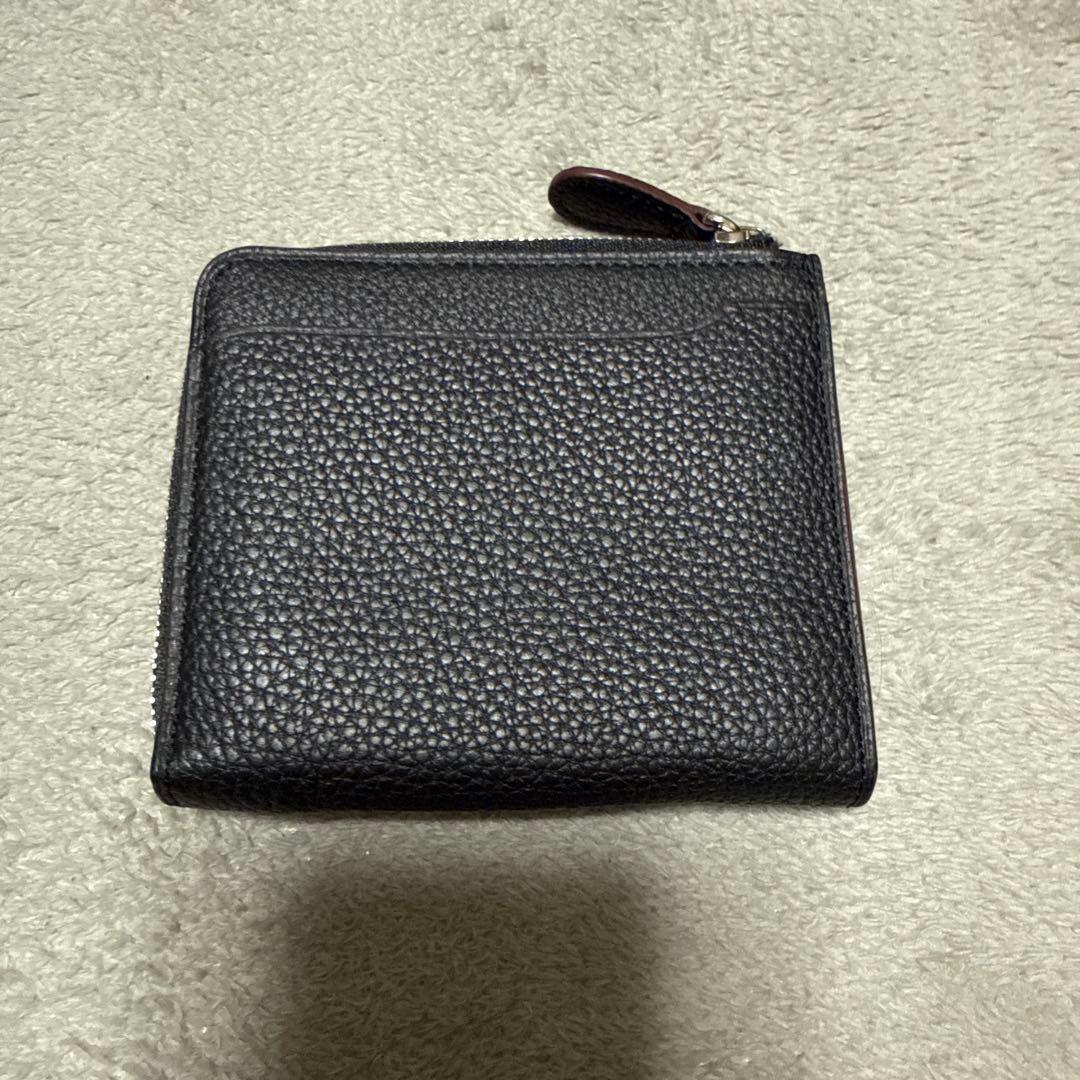 GANZO フレンチカーフ Lファスナー二つ折り財布 ブラック