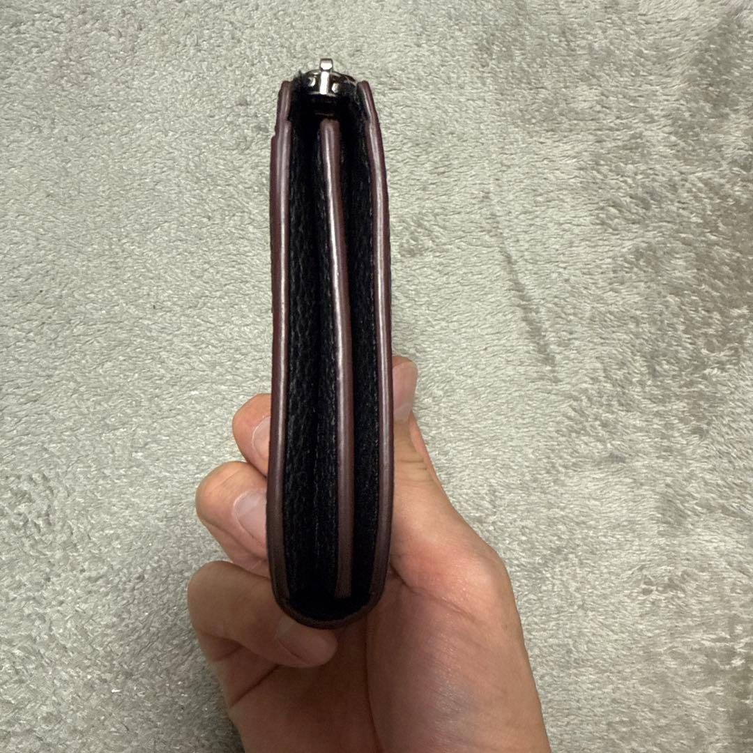 GANZO フレンチカーフ Lファスナー二つ折り財布 ブラック