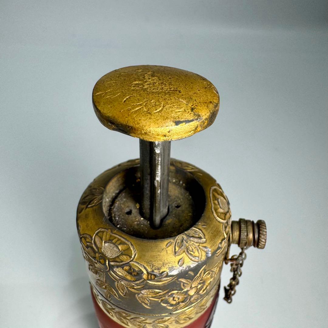 アンティーク エミール・ガレ 桜紋 酸化腐食彫 カメオ彫 アトマイザー 香水瓶