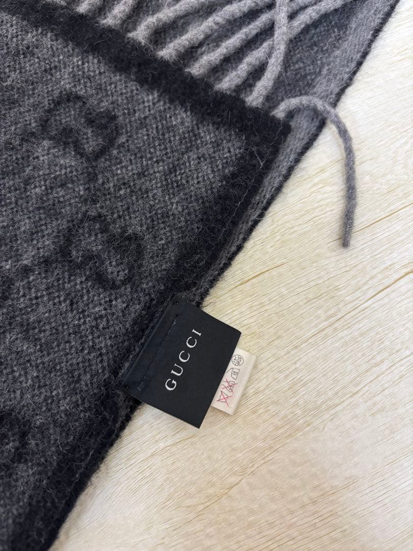 グッチ　GUCCI GGパターン マフラー ダークグレー