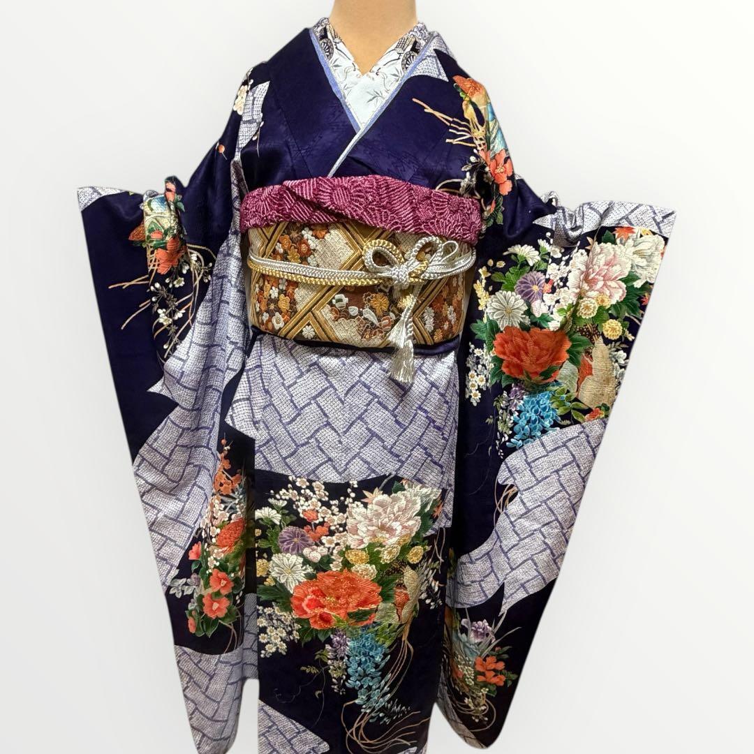 ★豪華絢爛手描き大振袖‼️三越扱い　袋帯他　6点セット