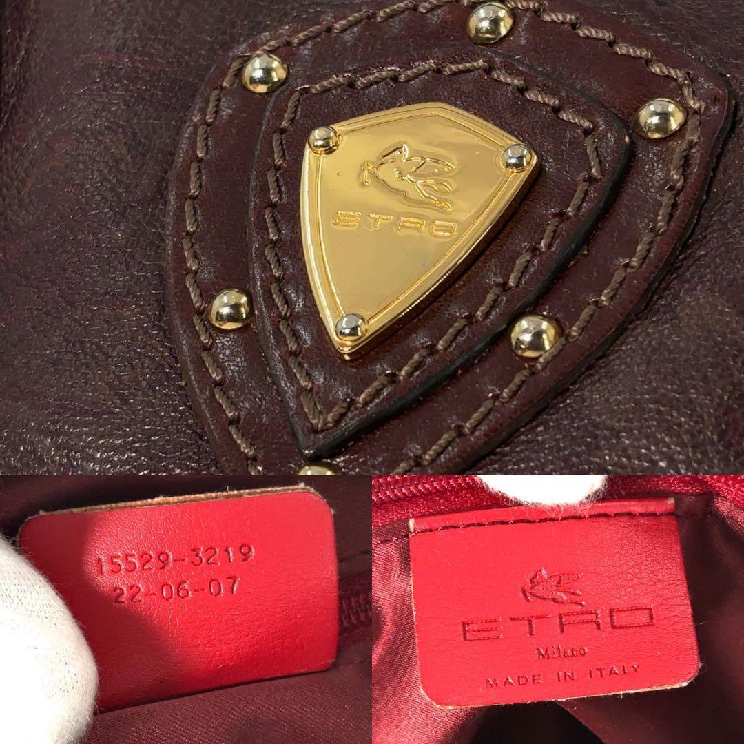 【美品】ETRO　エトロ　ボストンバッグ　2WAY ショルダー　ペイズリー　金具