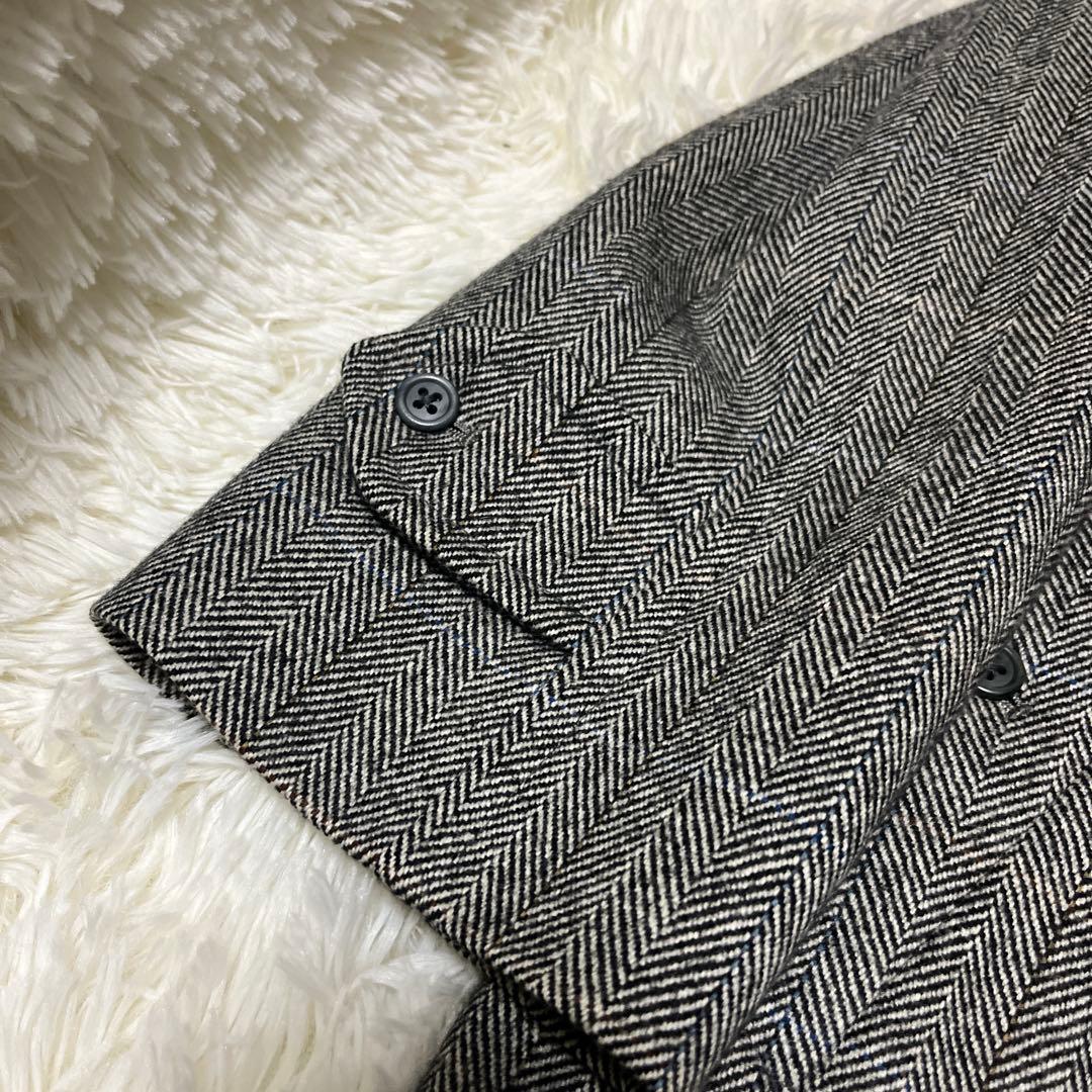 ✨BURBERRYカシミア ヘリンボーン ステンカラーコート ツイードウール✨