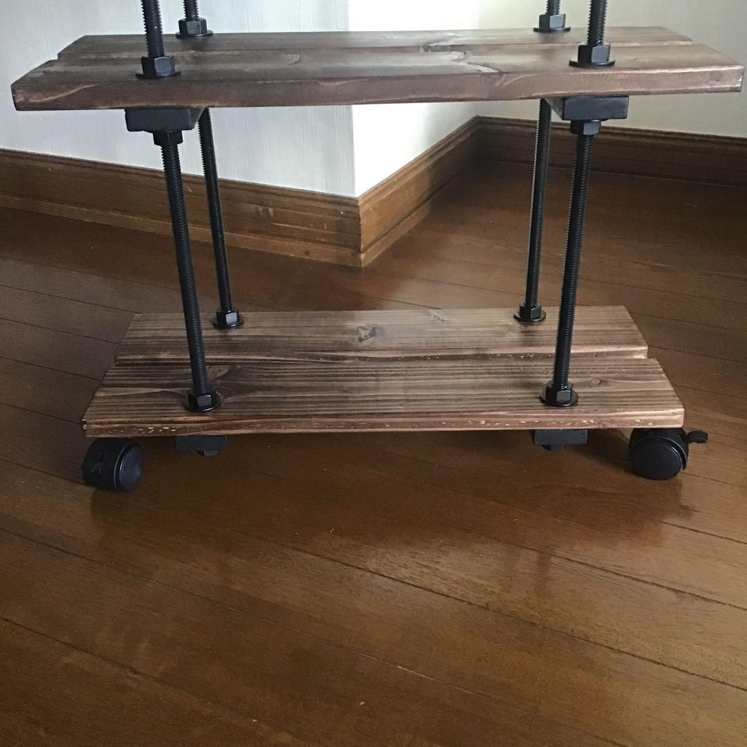 インダストリアルシェルフ3段キャスター付き男前インテリアwoodアイアンラック