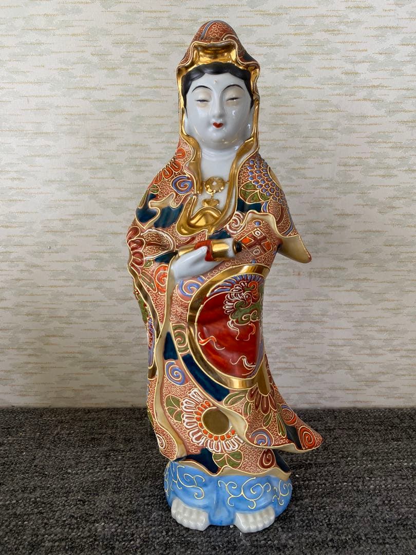 九谷焼　観音菩薩像　置物　縁起置物　骨董
