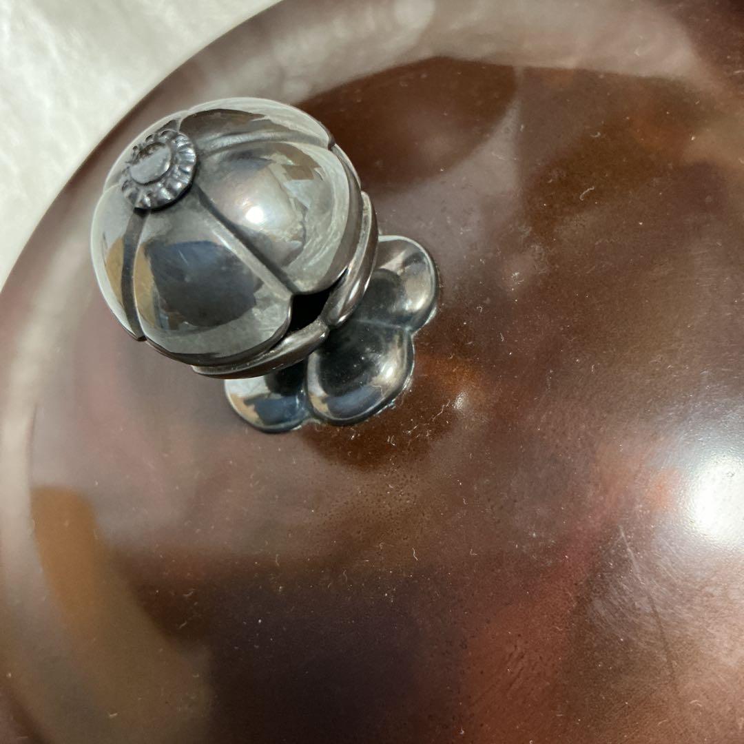 【新品未使用】茶釜 蓋付き 陶器製 茶色