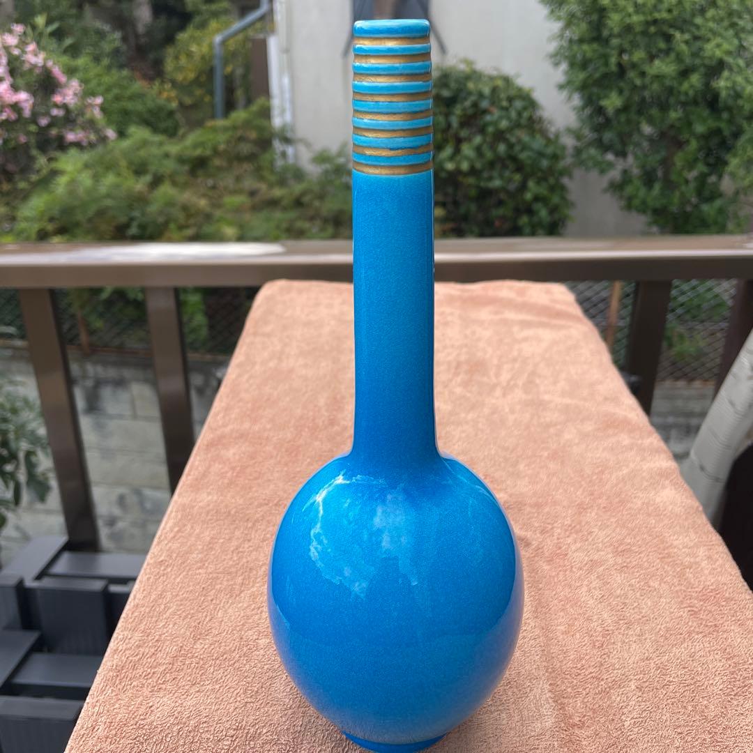 【清水焼】一輪挿　永楽写 -交趾鶴首-　一如