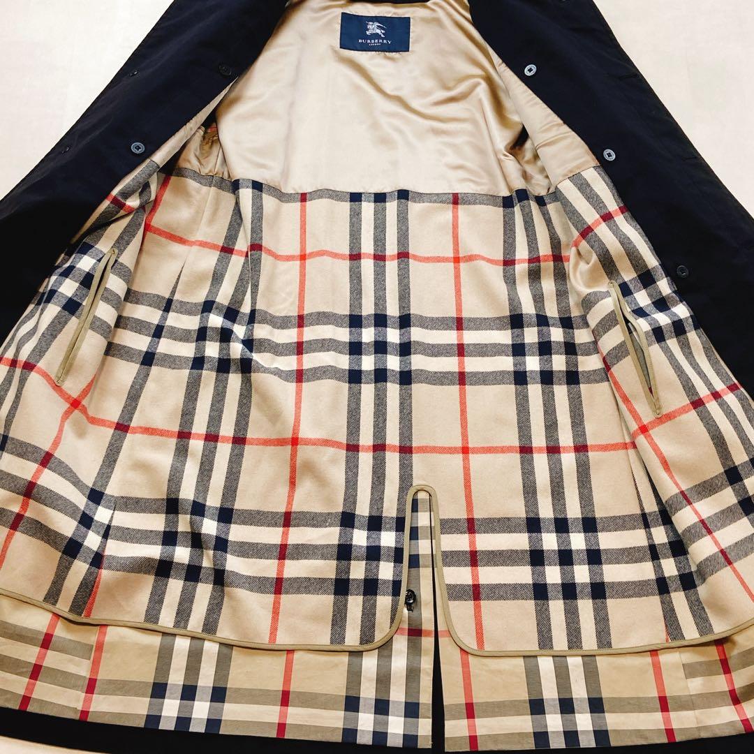 美品 襟裏チェック メガチェック 大きいサイズLL バーバリーロンドン ライナー