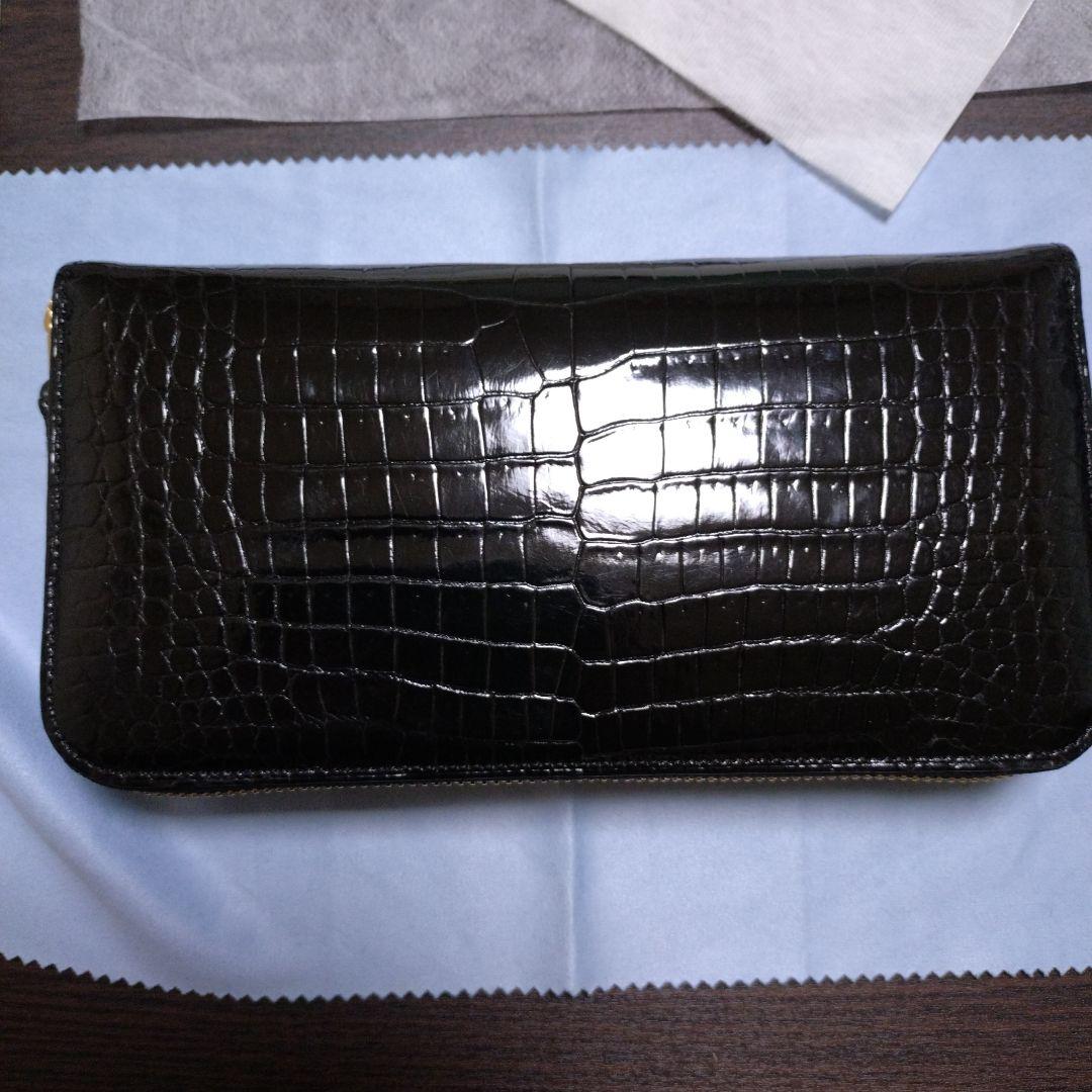 TOKYO CROCODILEシャイニング加工スモールクロコダイル 見付4箇所も
