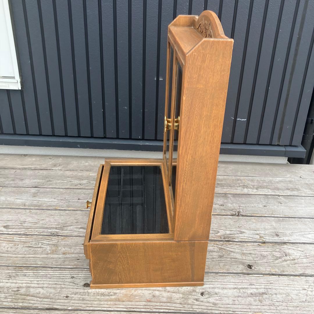 昭和レトロ 木製ガラスケース アクセサリーケース 飾り棚 コレクションラック
