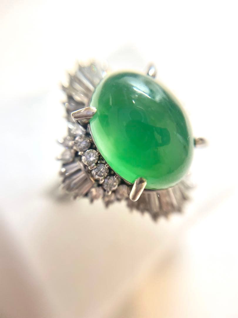 ひすい　ダイヤ　指輪　プラチナ　Pt