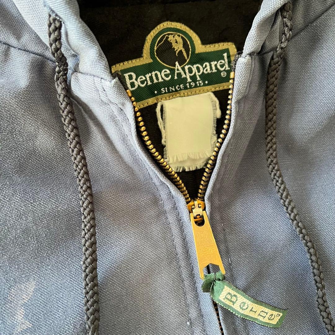 90s Berne Apparel ダック生地ワークジャケット　フェードネイビー