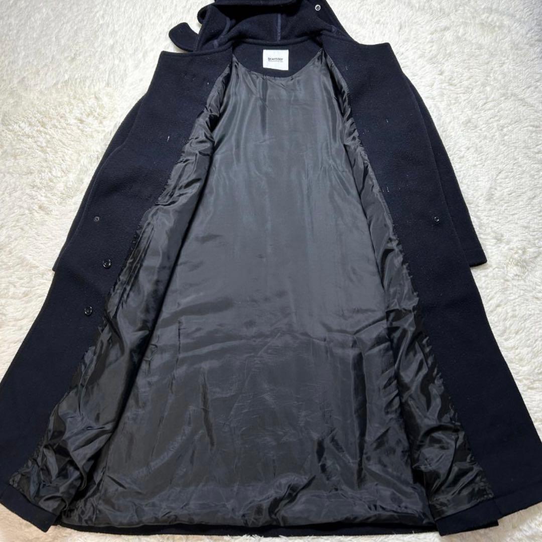 BEAMS BOY メルトンロングダッフルコート ネイビー