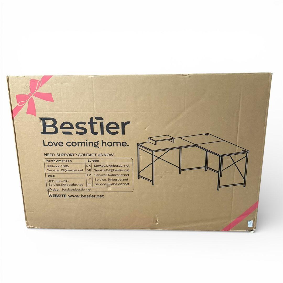 【新品未使用】Bestier L字デスク ブラウン 150×150×82cm