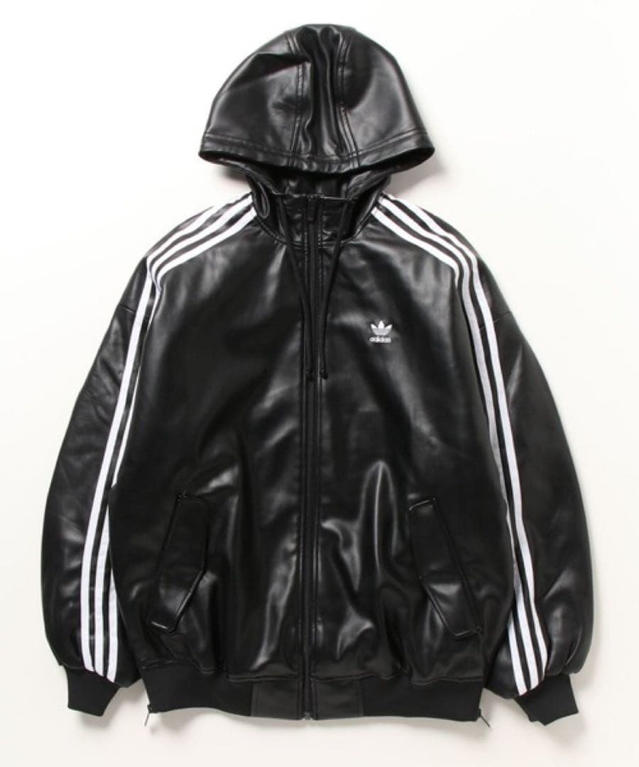希少 adidas Adilenium オーバーサイズ レザー ジャケット 黒