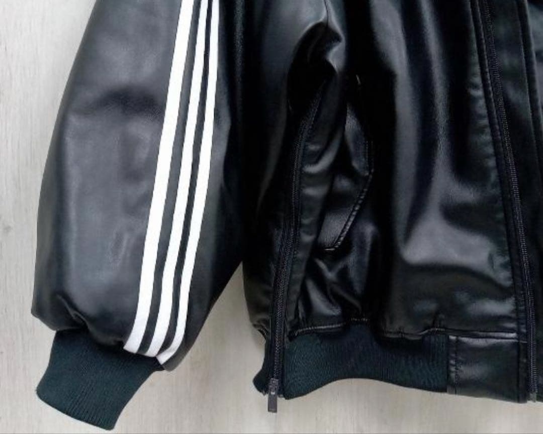 希少 adidas Adilenium オーバーサイズ レザー ジャケット 黒