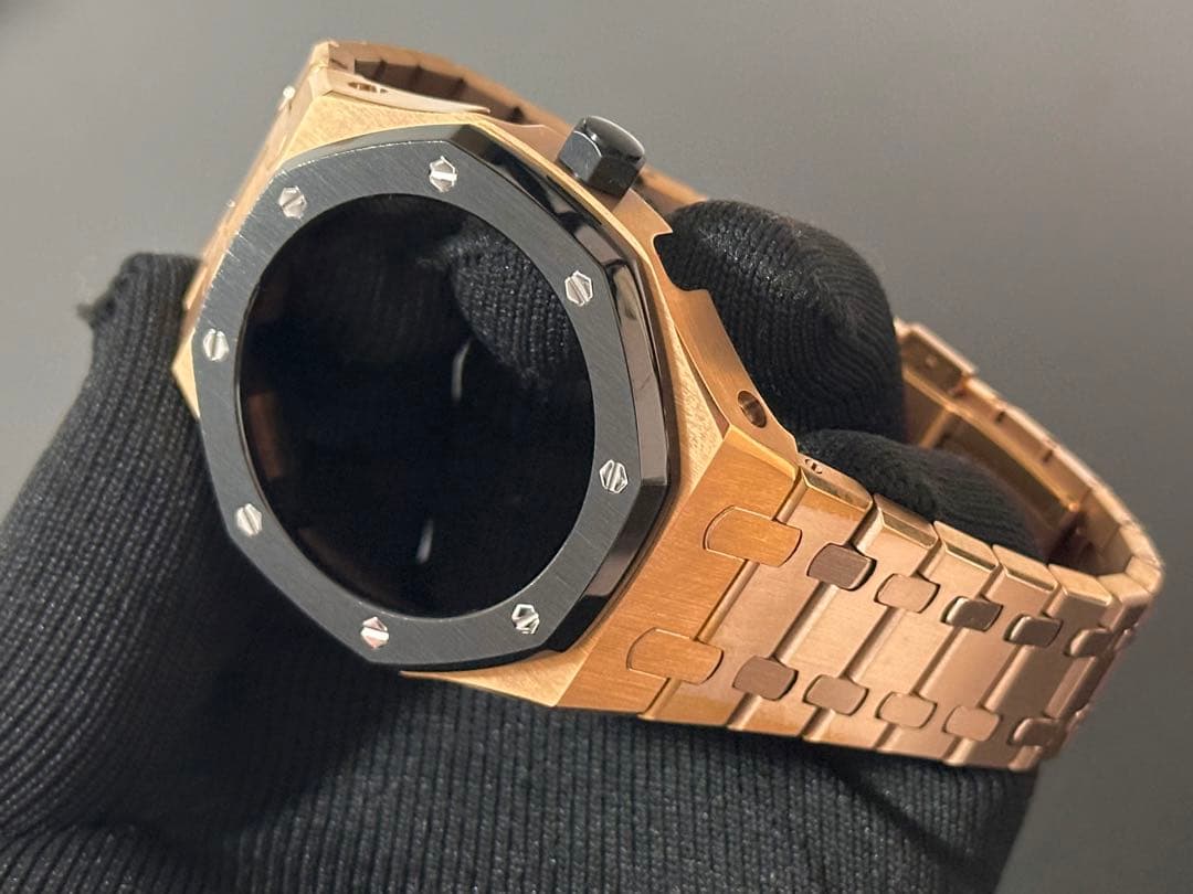 【1点物】G-SHOCK カスタム ベゼル ベルト GA2100 ローズ黒