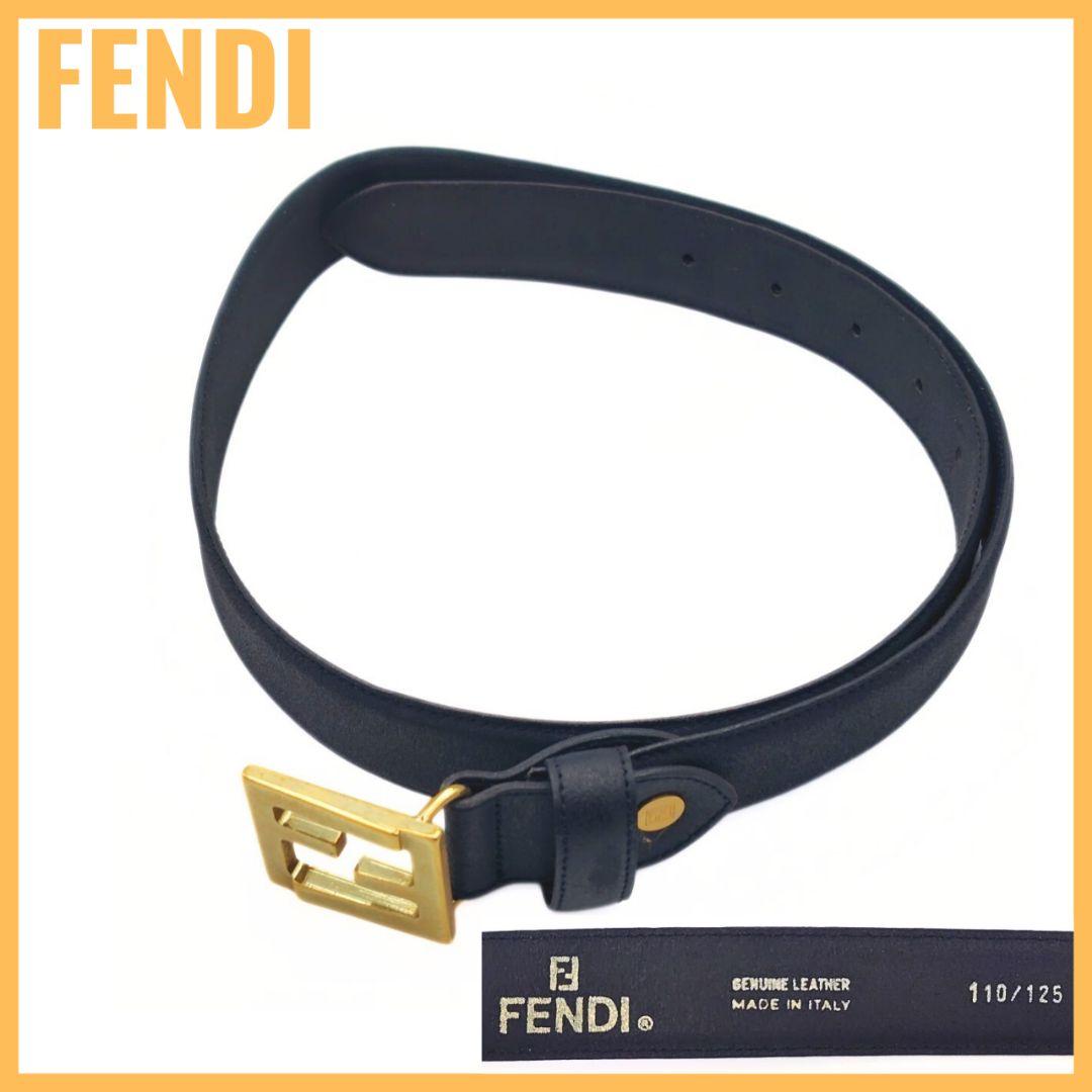 FENDI フェンディ レザーベルト 110/125 メンズ ゴールド金具