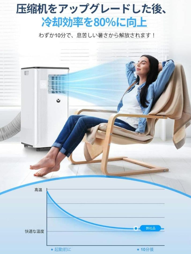 工事不要【新品未使用】2025 スポットクーラー 移動型エアコン 10畳