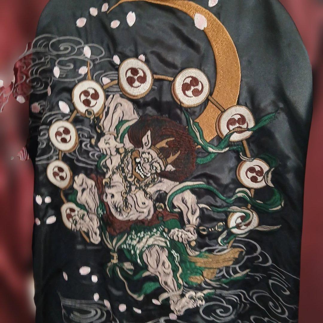 p*e様 絡繰魂 スカジャン 風神雷神 総刺繍　sizeXL