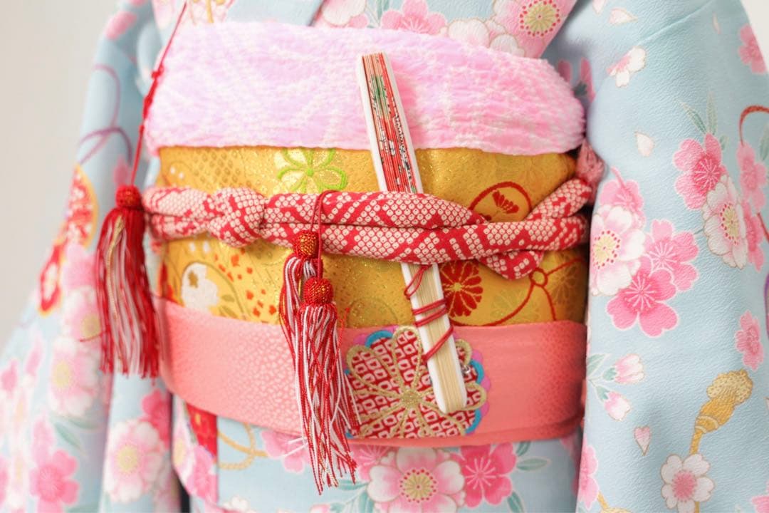 7歳　四つ身フルセット　120サイズ　水色(ブランド：花夢二)