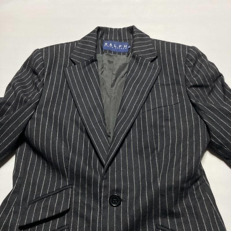 ラルフローレン★パンツスーツ セットアップ ストライプ ジャケット 黒 9