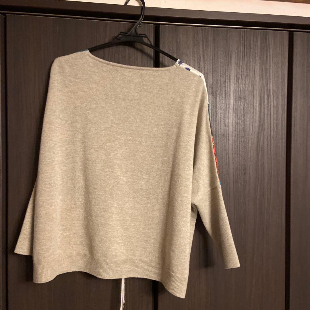 BEARDSLEY スカーフパッチワークプリントニット　新品未使用タグ付