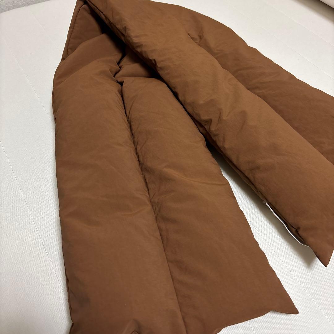 Jilsander ジルサンダー　パデッドスカーフ　ダウンマフラー　ブラウン